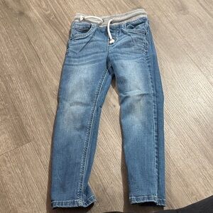 Cat & Jack Slim Fit Blue Jeans with Gray Waistband